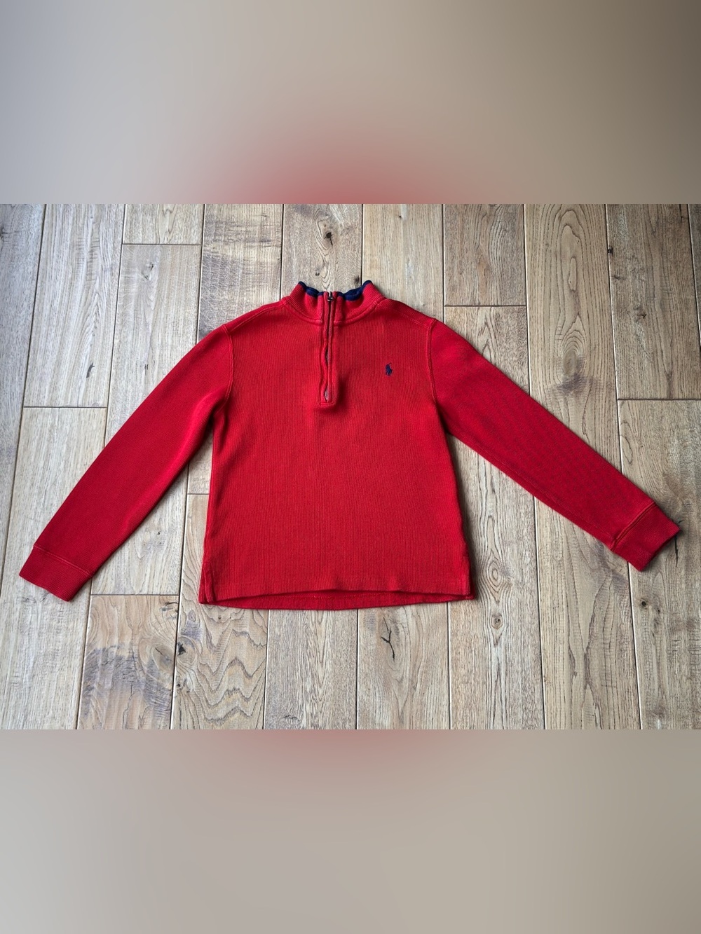 Polo Ralph Lauren Red Quarter Zip Knit Pullover size 7